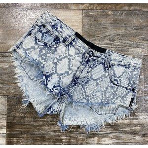 ONE TEASPOON Snake Destructed Cut Off Shorts